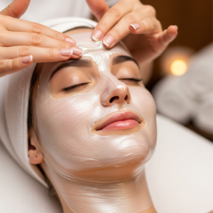 خدمة تنظيف البشرة بماسك النضارة وشد البشرة