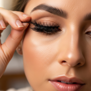 تركيب رموش مؤقتة كاملة من الزبونة